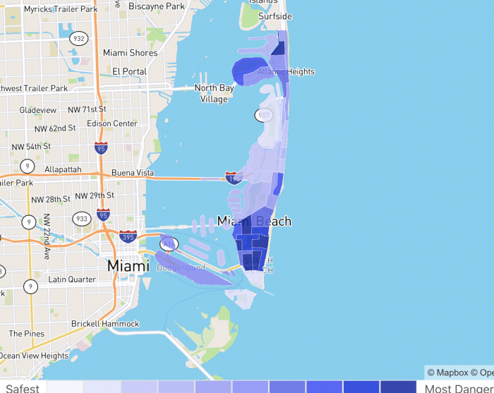 Miami, FL NeighborhoodScout Crime Rate (Miami Beach) 2021