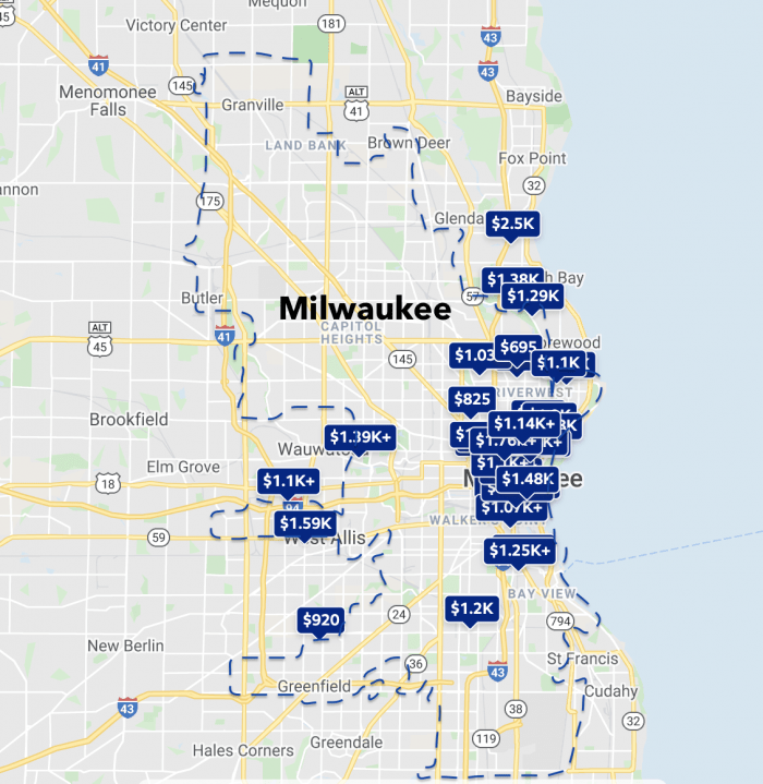 Milwaukee, WI Rental Map Trulia 2021
