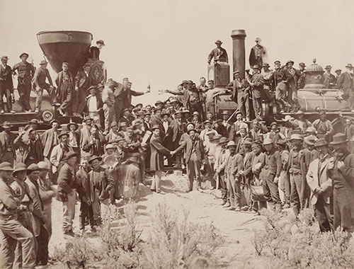 transcontinental railroad handshake