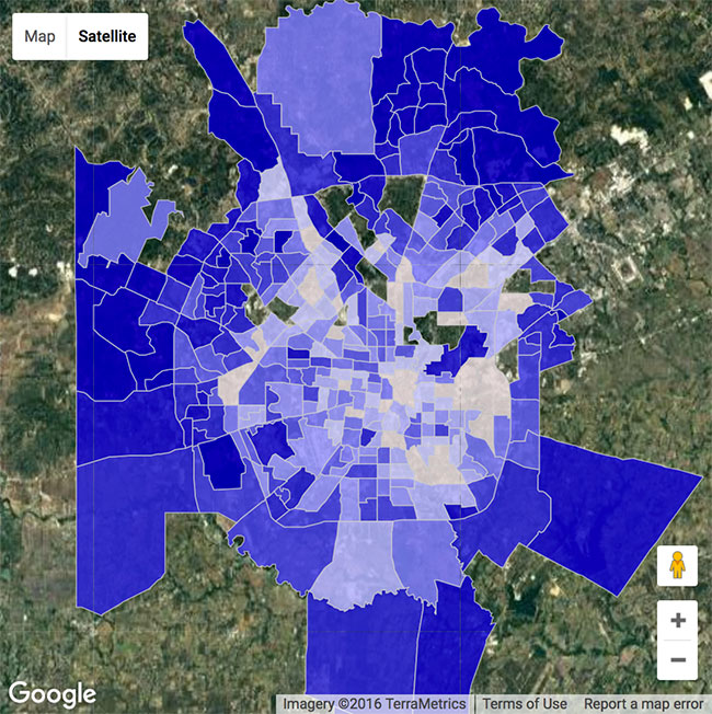 San Antonio TX Crime Hotspot Map