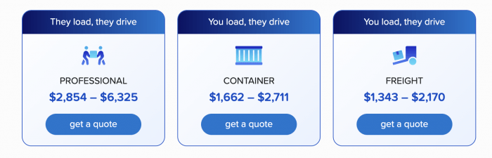 moveBuddha moving cost calculator