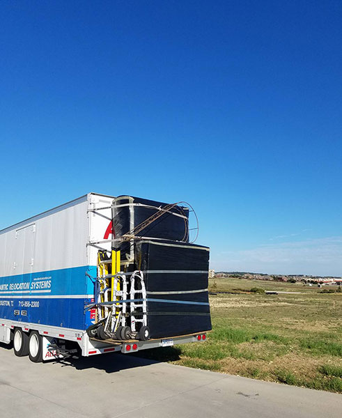 moving truck loaded on the back