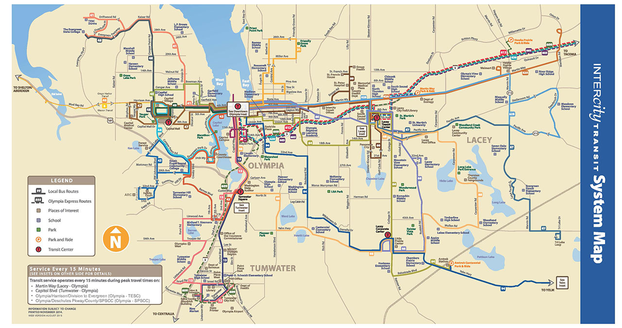 Olympia Bus System Map