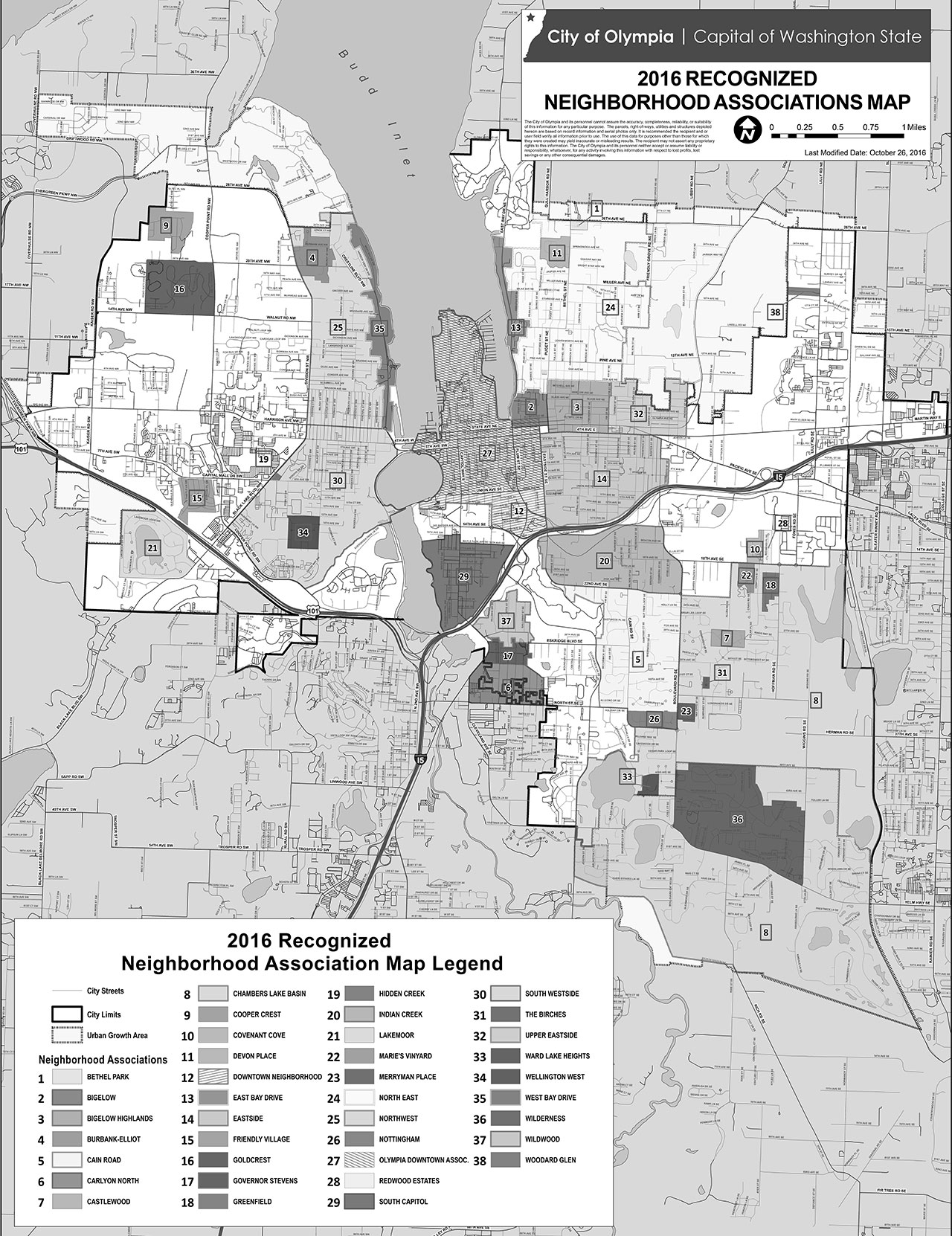 Olympia Neighborhood Associations Map