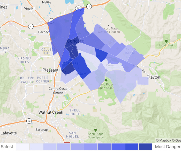 Concord CA Crime Map Neighborhood Scout 2021