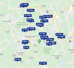 Chapel Hill Rental Price Map Trulia 2021