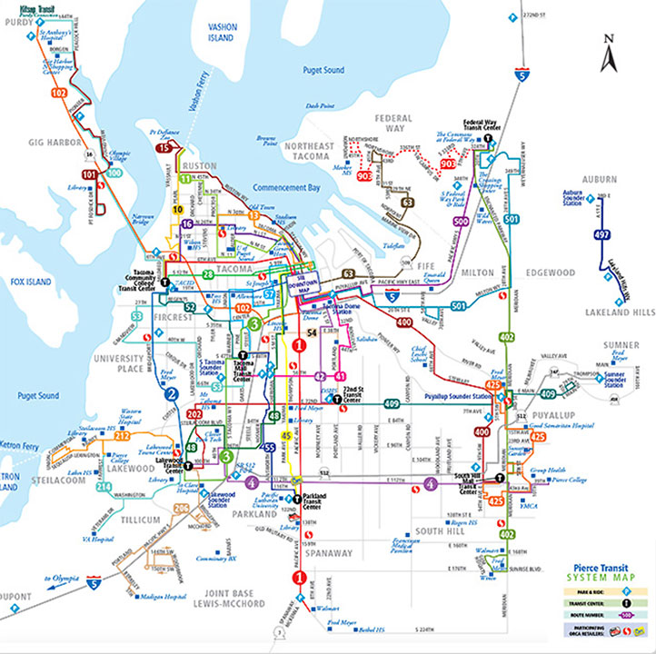 Tacoma Bus Map