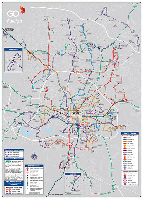 Raleigh Bus Map