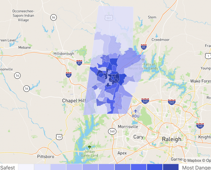 Durham NC NeighborhoodScout Crime Score