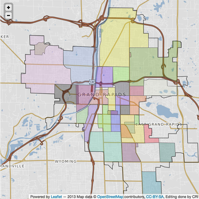 Grand Rapids Neighborhood Map