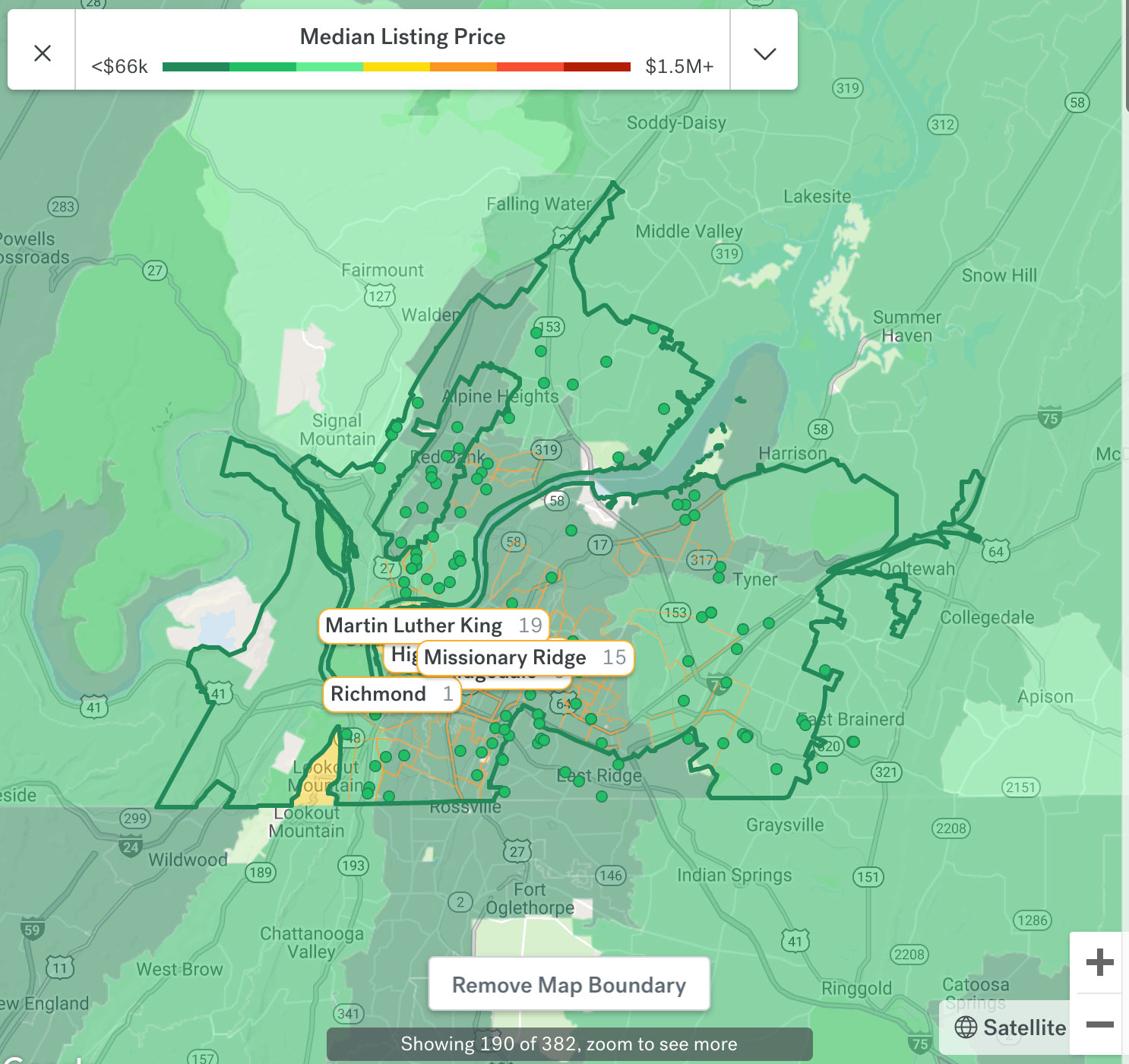 Chattanooga Rental Map 2019