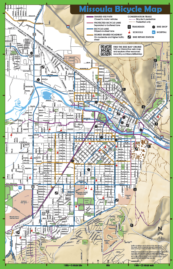 Missoula, MT Missoula Bike Route Map 2022