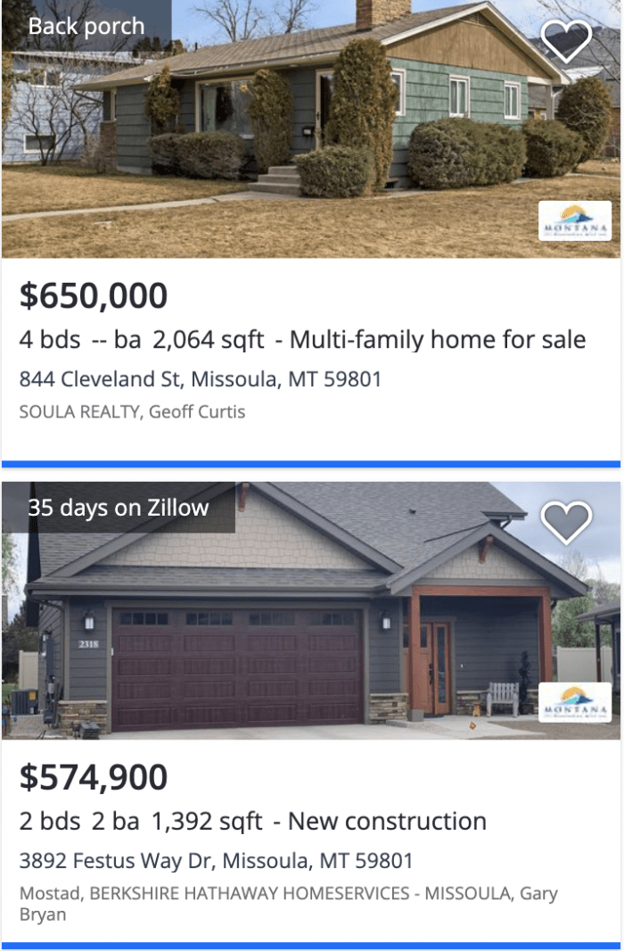 Missoula, MT Rose Park neighborhood Zillow 2022