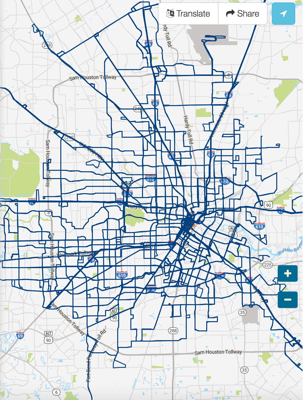 Houston Bus Map