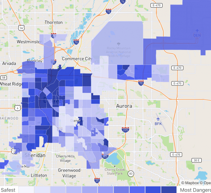 CO Crime Map NeighborhoodScout 2021