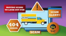 graphic displaying moving scams and warnings images