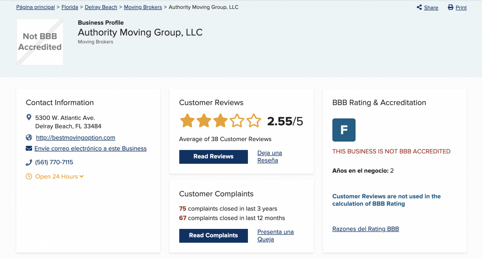 Authority Moving Group Review moveBuddha