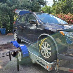 car on trailer