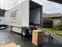 freight trailer ready to move someone's home