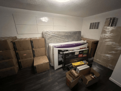 boxes holding household items