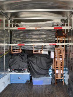 items packed in a moving truck