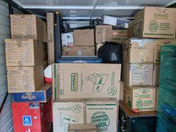 Moving boxes packed in 1-800-Pack-Rat container