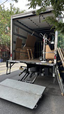 Clutter moving truck packed with items