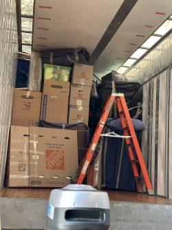 Moving truck full of belongings