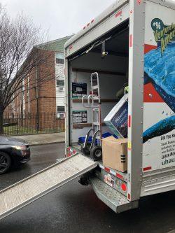 U-Haul truck packed with home items