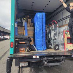 moving truck filled with belongings