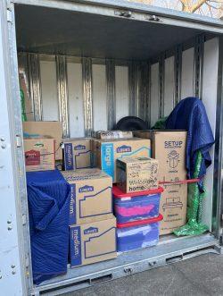 Gillian's belongings packed in a U-Pack