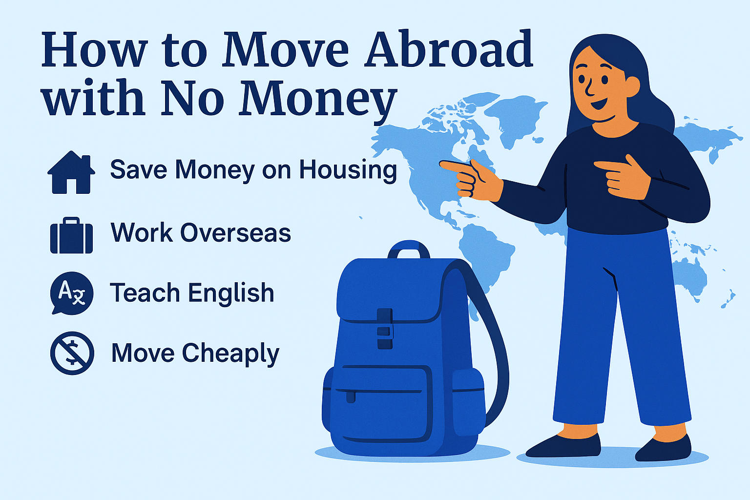 how to move abroad with no money
