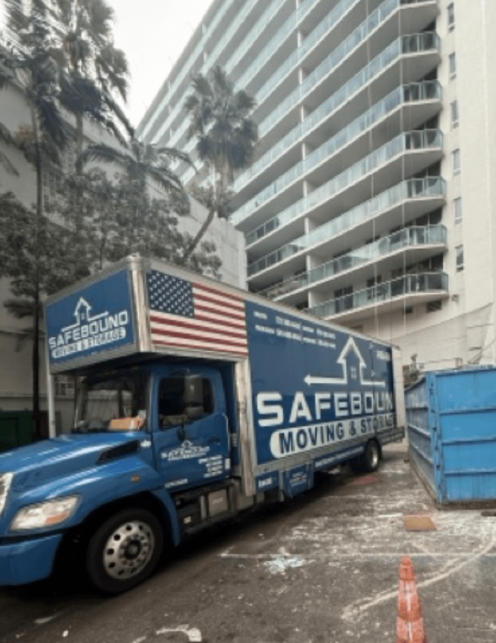 The Safebound crew delivering Michael's belongings in Miami Beach, Florida